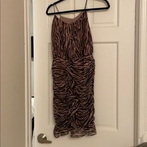 Black and pink zebra print dress